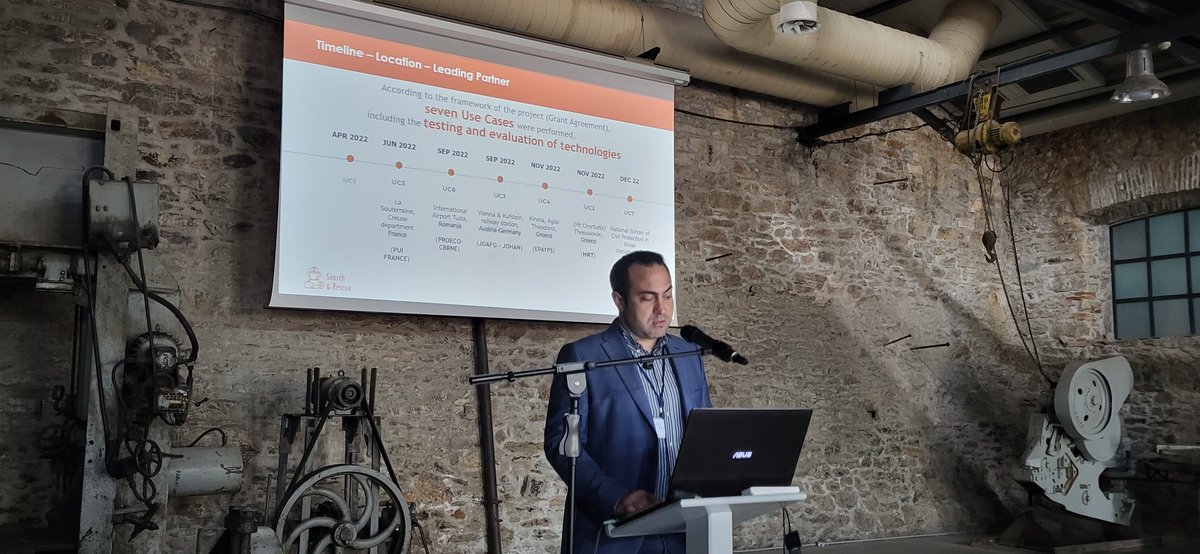 Iasonas ALIFERIS #EPAYPS introduces the seven Use Cases during which the project equipment and technologies were tested. These 7 pilots simulated various SAR Scenarios in Italy, France, Romania, Greece, Austria and Spain in 2022 #innovative #technologies #SAR #H2020