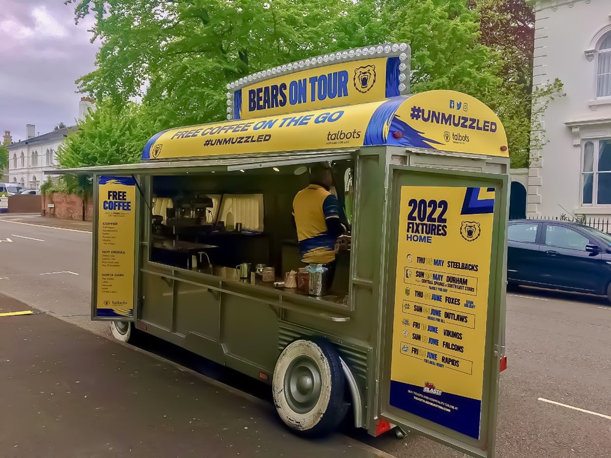 Edgbaston-based cricket team, Birmingham Bears (<a href="/WarwickshireCCC/">Bears</a>) will be in Cathedral Square today between 1230 and 1330 with their popular coffee van -  celebrating the new T20 launch event, Vitality Blast Off. They will be  free coffee and a chance to meet some of the players!