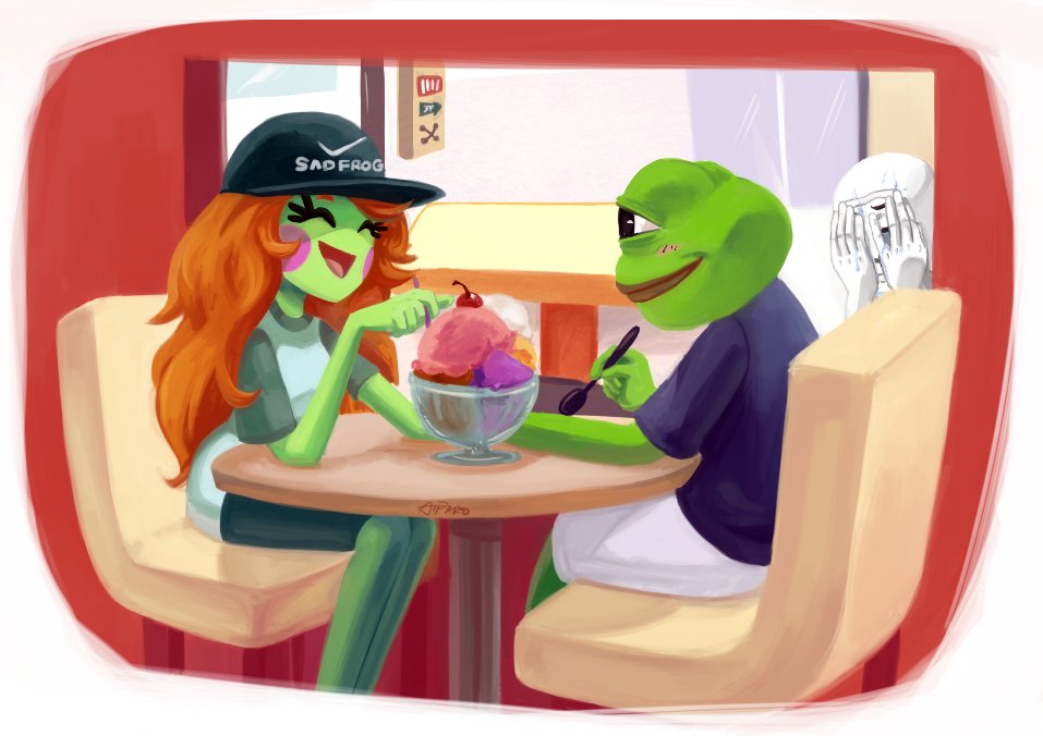 Pepe landed a date bros 0x771b3f82dd062977714d929d35d86358cc5ca332 #OnlyFrogs $OFR