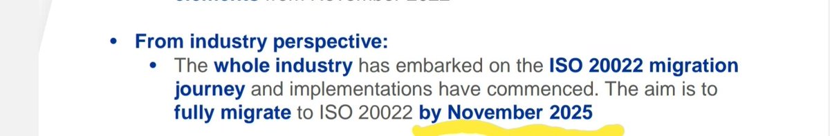The target deployment of 20022 iso is 2025
The #xrp case will be accorded of this agenda. It ll explose  before or after november 2025 but in the mean time you ll have up and down like every coin standard