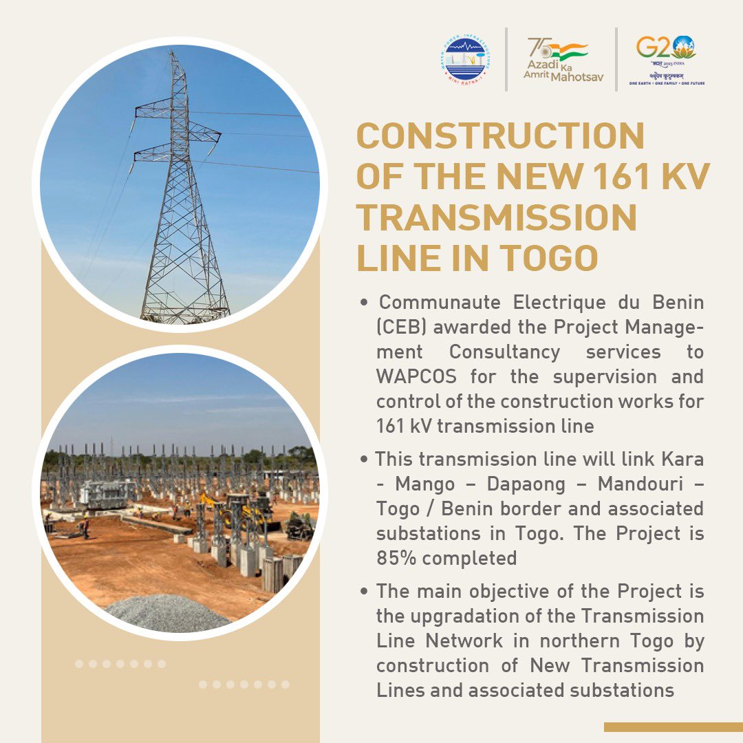 leTogoRT's tweet image. RT @wapcosofficials: #WAPCOS #Togo #transmission #161kv #construction #benin #projectmanagement #supervision #abroad #power