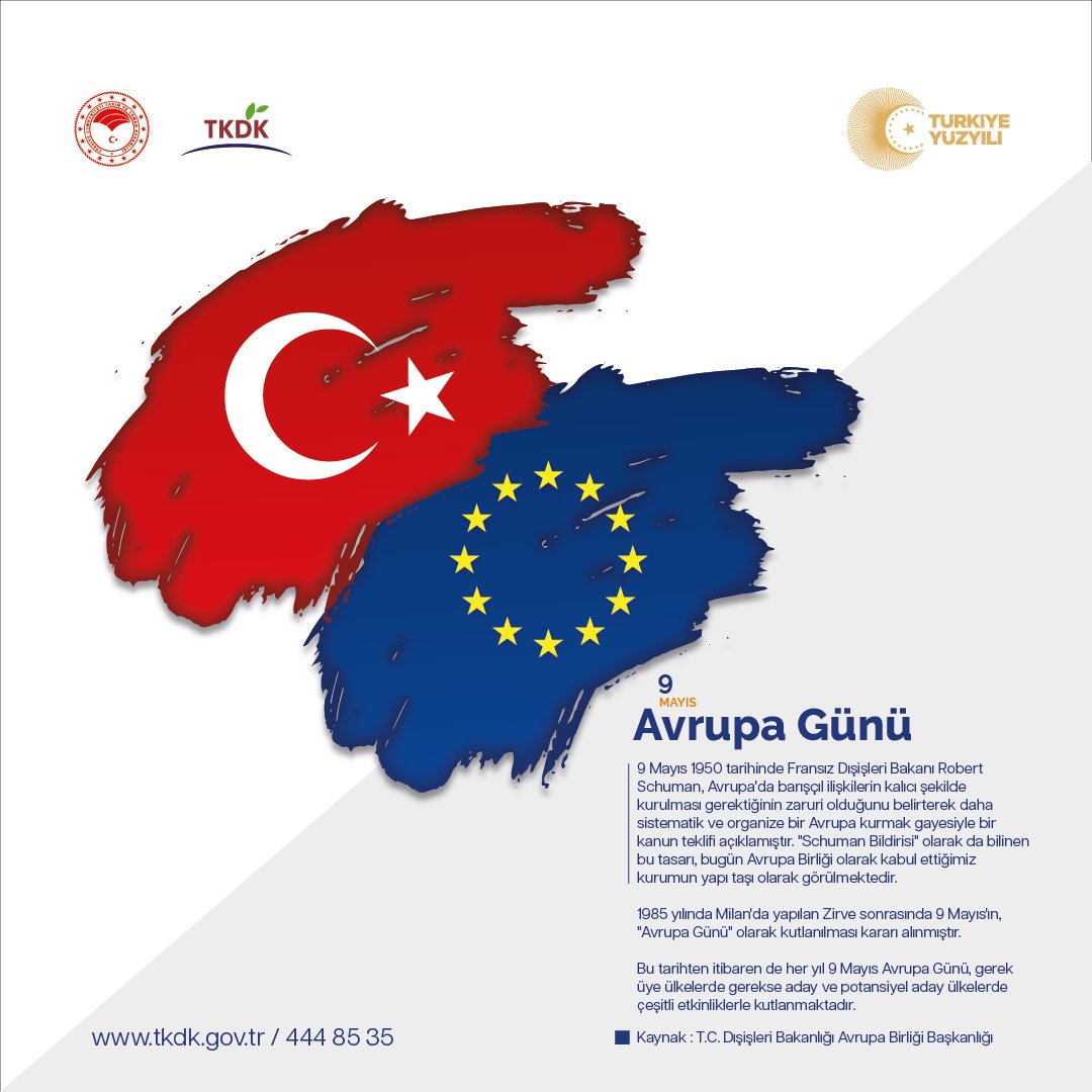 Mutlu yıllar Avrupa!
9 Mayıs #AvrupaGünü kutlu olsun. 🇹🇷🇪🇺

#EuropeDay
#BirlikteGüçlüyüz