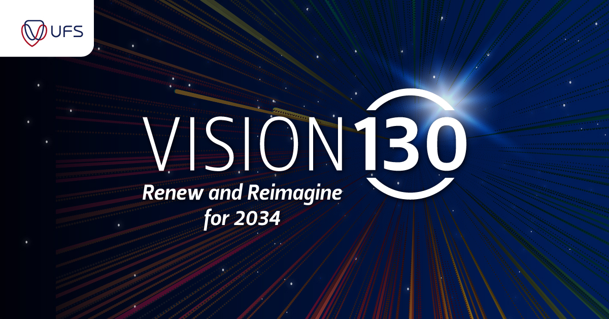 UFSweb's tweet photo. The UFS' long-term strategic intent to reposition the university for 2034 is called #Vision130, and it is driven by a shared desire for a better society by the year 2034.

Find out where the UFS sees itself in 12 years’ time here: https://t.co/akGL8br1AW

#UFSVision130 https://t.co/DNXH5xQ7oW