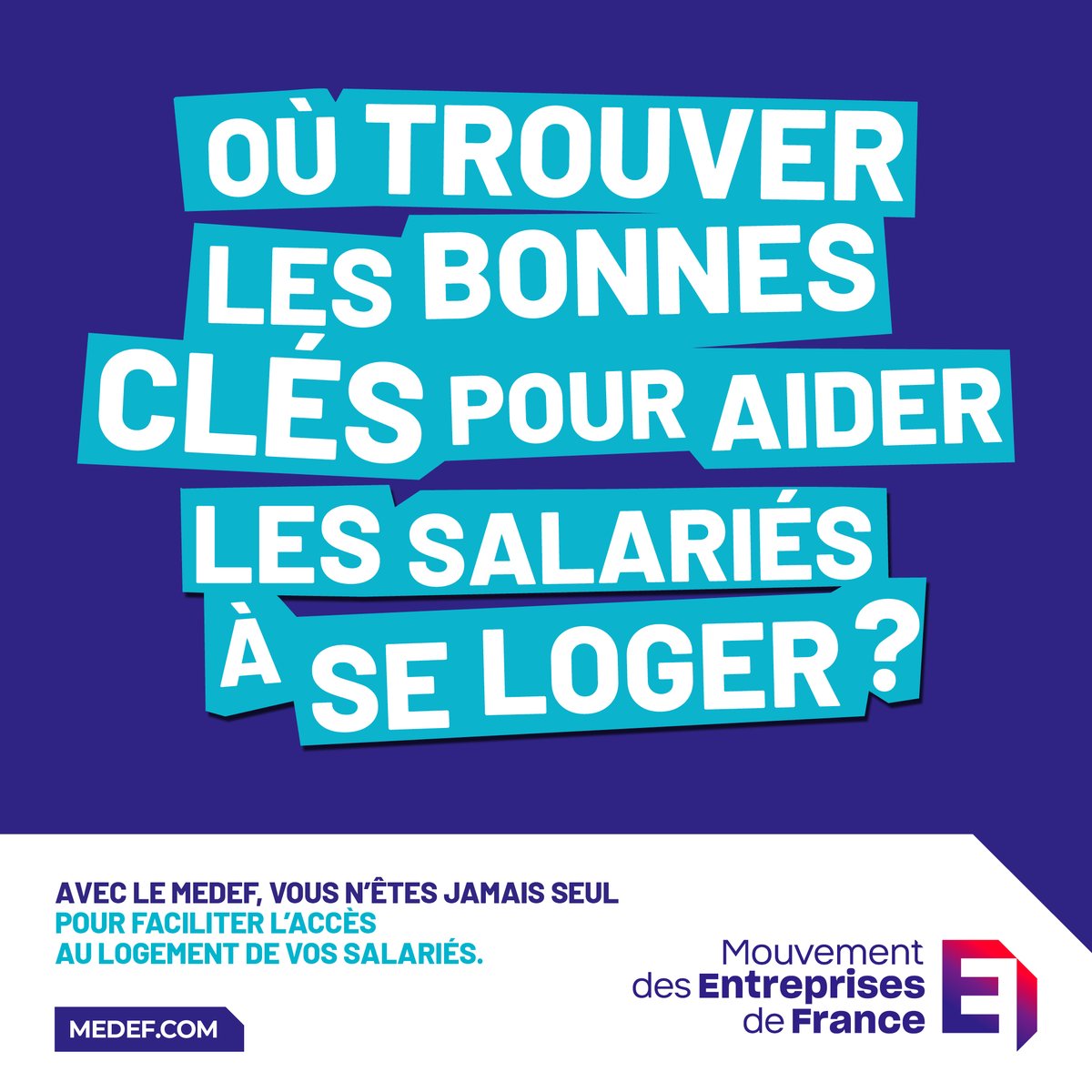 medef's tweet photo. Avec le @medef, vous n'êtes #JamaisSeul pour faciliter l'accès au #logement de vos salariés.

Plus d'infos auprès de votre MEDEF territorial et sur https://t.co/IFQBhxYeog https://t.co/yQpTW0oIWy