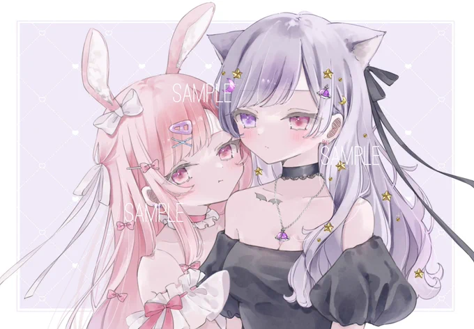 ご依頼ありがとうございました  女の子2人のペア画最高に可愛くて描いてて楽しいです( *'꒳`* )   #有償依頼 #有償アイコン