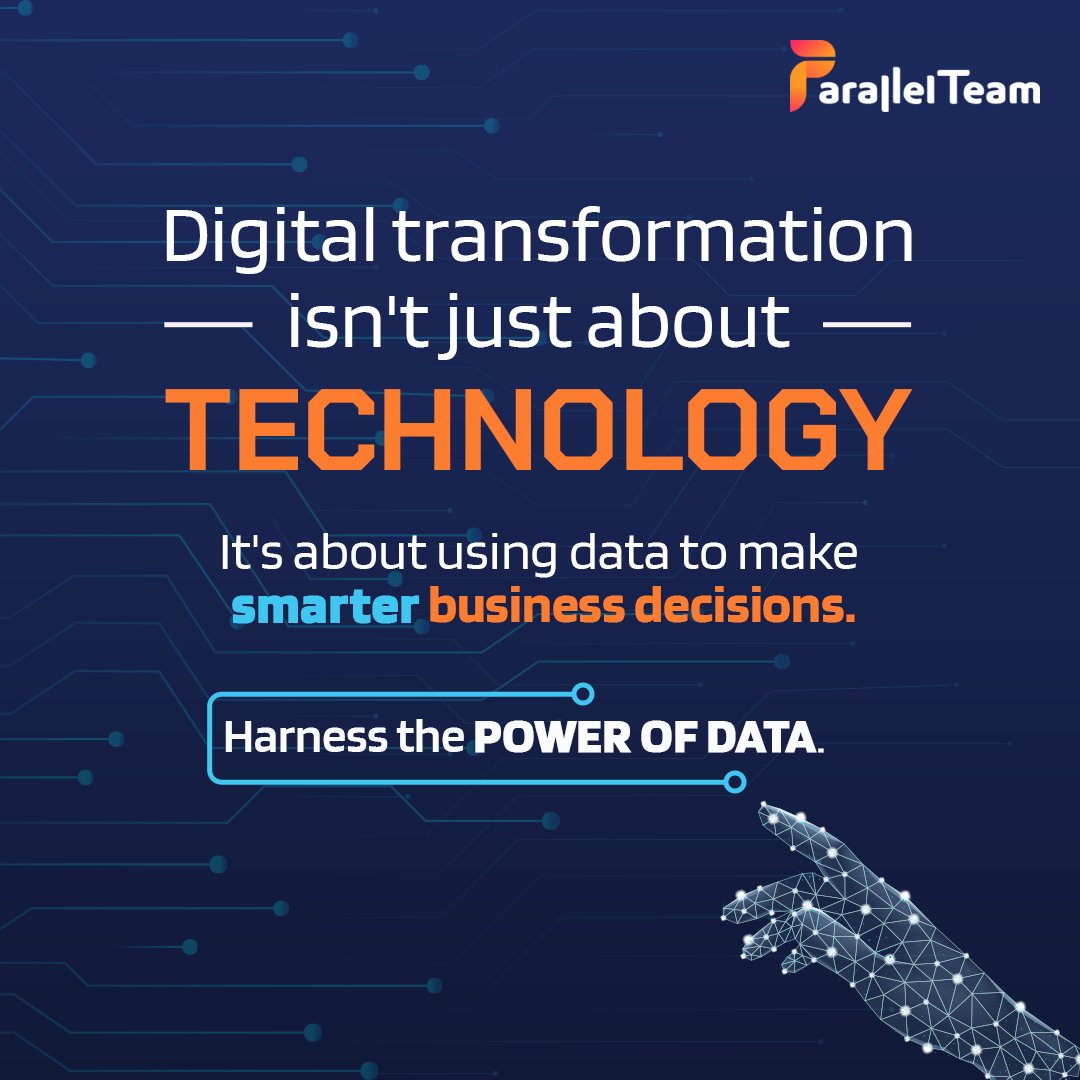 parallel_team's tweet photo. Digital transformation isn't just about technology - it's about using data to make smarter business decisions. Harness the power of data.
#businessintelligence #datainsights #digitaltransformation #businessintelligence #parallel_team https://t.co/gPiHIMnJ6m