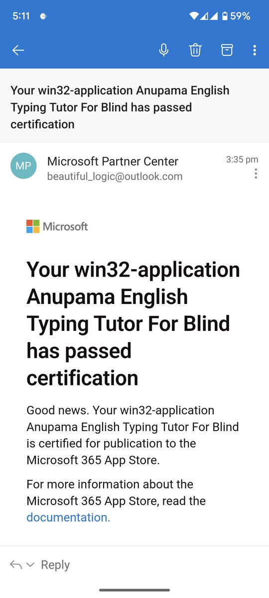 AnupamaSoftware's tweet image. Great news. So happy. Just received an email from Microsoft Partner Center. Thank you Microsoft.
apps.microsoft.com/store/detail/a…