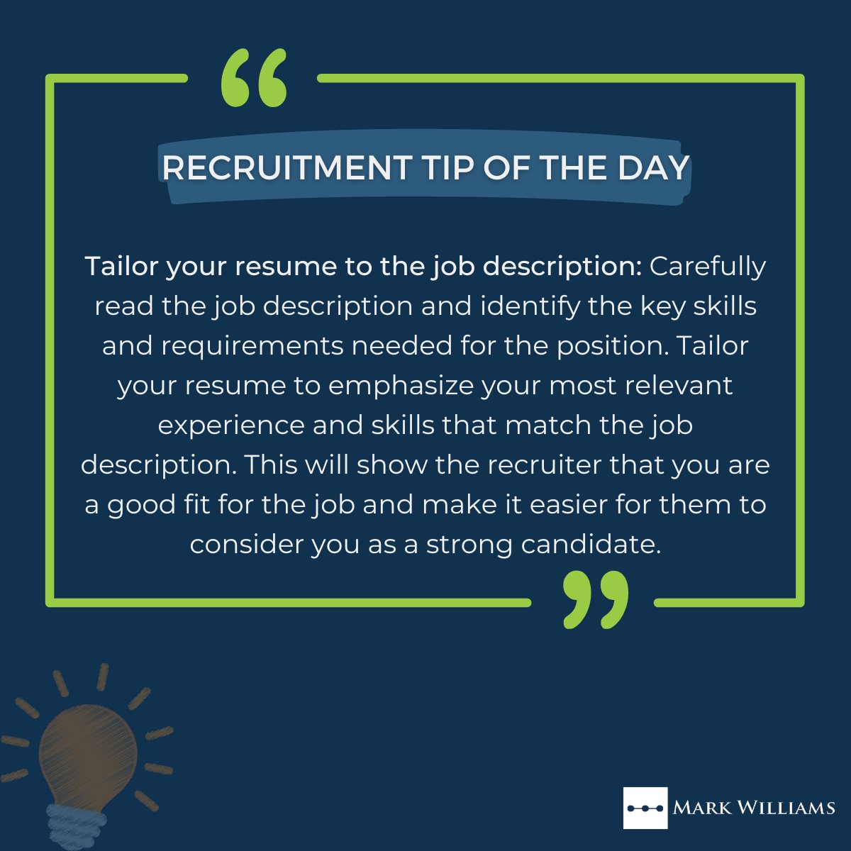 MarkWilliamsME's tweet photo. Before applying for any job, make sure to understand the job description to identify the key requirements of the job and tailor your CV accordingly. The goal is to communicate the most relevant information to the #recruiter in the most organized manner📄💡

#recruitmenttips #uae https://t.co/YeIlDAiT5J