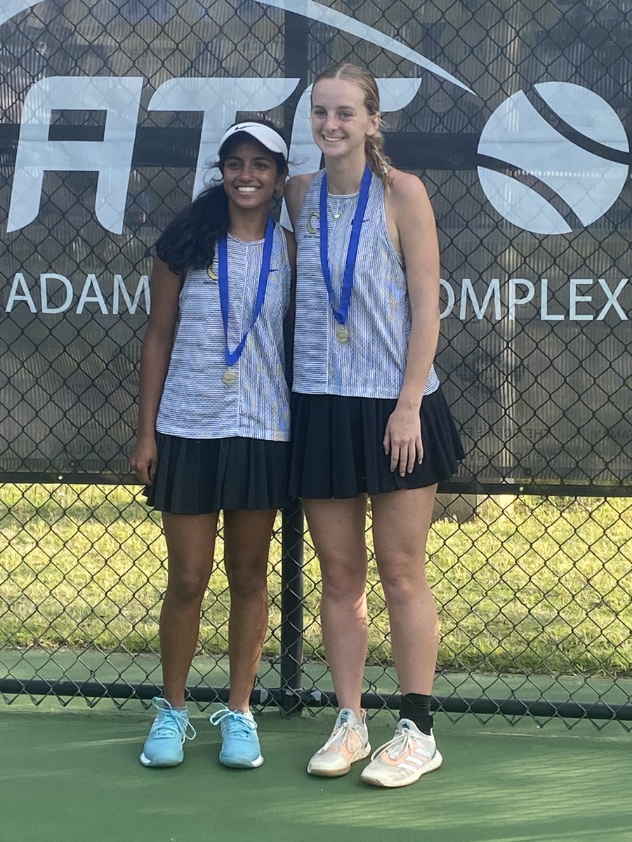 AndressCollier's tweet photo. Way to go Helen Smith and Uma Sood—District Doubles Champions!!! On to regionals! 

@helenasmith00 
@umasood8 
#letsdothis
#alwaysmybest
#roar https://t.co/GDWPj2CiOa