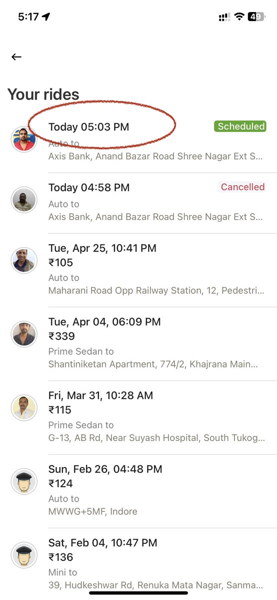 rohit_pethkar's tweet photo. @Olacabs @ola_supports @bhash @trafficindore
One more story book a Ola auto at 4:58 one has cancelled second has excepted the ride and then went to Wine Shop and neither picking calls nor cancelling the ride. What is ola code of conduct on passanger safety &amp; drink n drive? https://t.co/iFq1aUxxy3