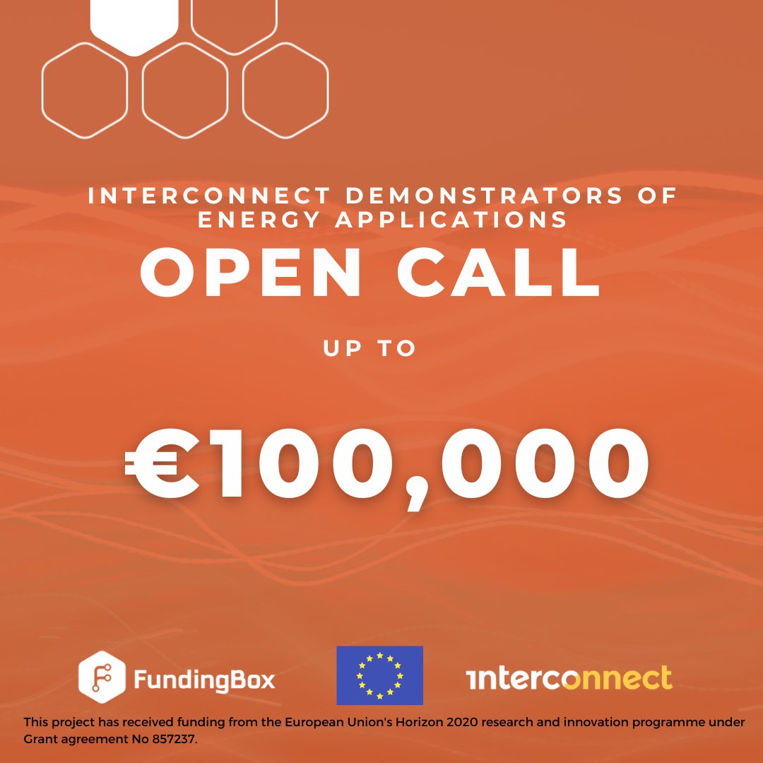 Energy Application developers - this one is for you 📱

<a href="/InterConnectPrj/">InterConnect Project</a> Open Call for Demonstrators of Energy Applications is here to revolutionize the #energy landscape!
💰Receive up to €100,000 and a 7 months support programme! 
bit.ly/41QxGDE

#FundingChampions