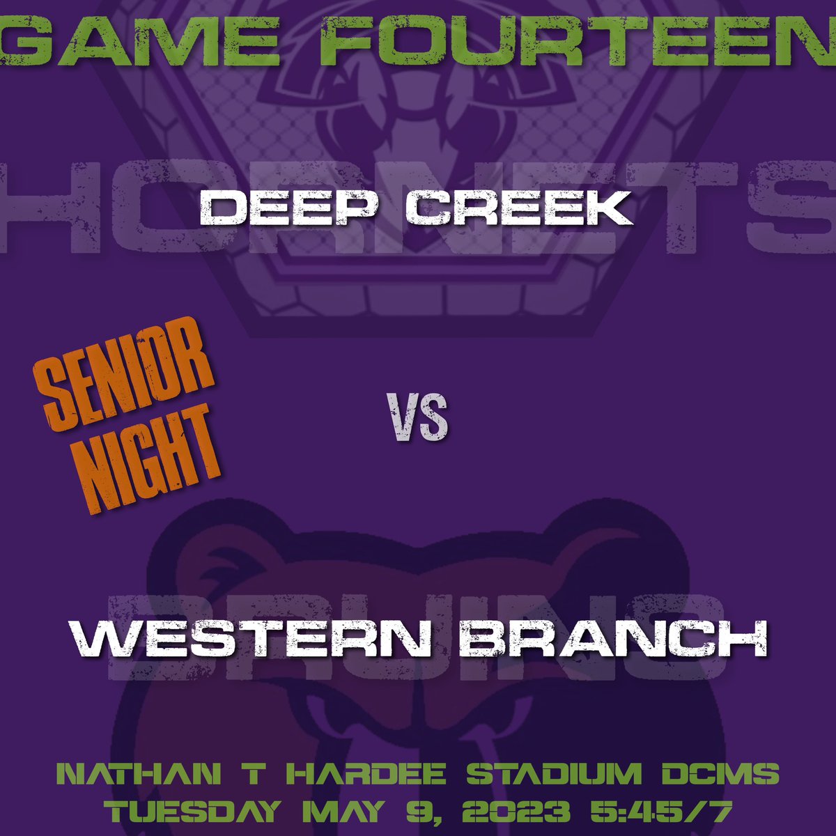 DCBSOC's tweet photo. 👨‍🎓SENIOR NIGHT👨‍🎓
GAME 14: 🐝 🆚 🐻 
🗓TONIGHT
⚽️ CREEK vs Western Branch 
🏫 DCMS
🏟 Nathan T Hardee
🕰 JV 5:45 / V 7:00
🎟 FREE https://t.co/ST5T1wsPxE
