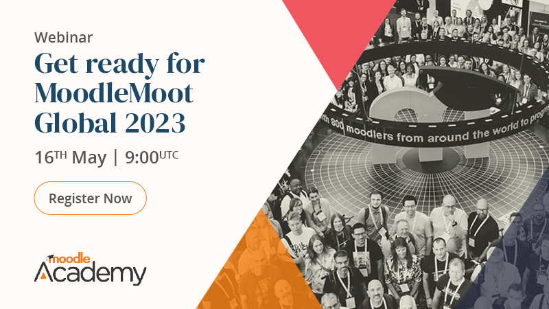 moodle's tweet photo. Come and join us on Tuesday 16 May at 9:00 UTC for this special presentation as we get ready for #MootGlobal23!
Register now and learn everything you need to know about attending and presenting at the event: https://t.co/rmJtt5nG9g https://t.co/Pre5ghY6bC