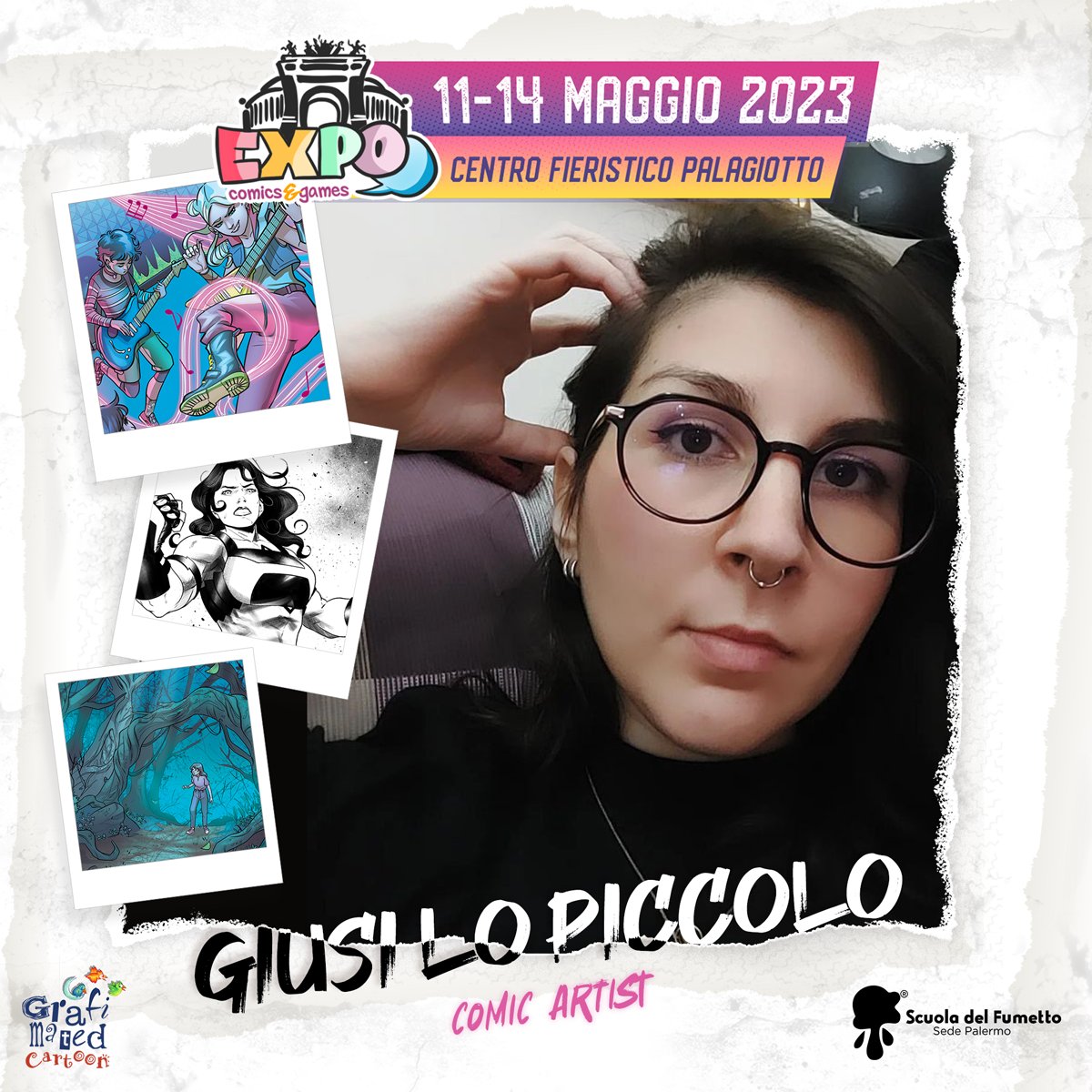 EXPOcomicsgames's tweet photo. Da sempre amante di videogiochi e fumetti, 𝐆𝐢𝐮𝐬𝐢 𝐋𝐨 𝐏𝐢𝐜𝐜𝐨𝐥𝐨 decide di frequentare la scuola del fumetto per approfondire e maturare la sua passione, il disegno. ✏️

Vieni a conoscerla presso la #ArtistAlley ad #EXPOcg! 💬 https://t.co/p9HsySoc2k