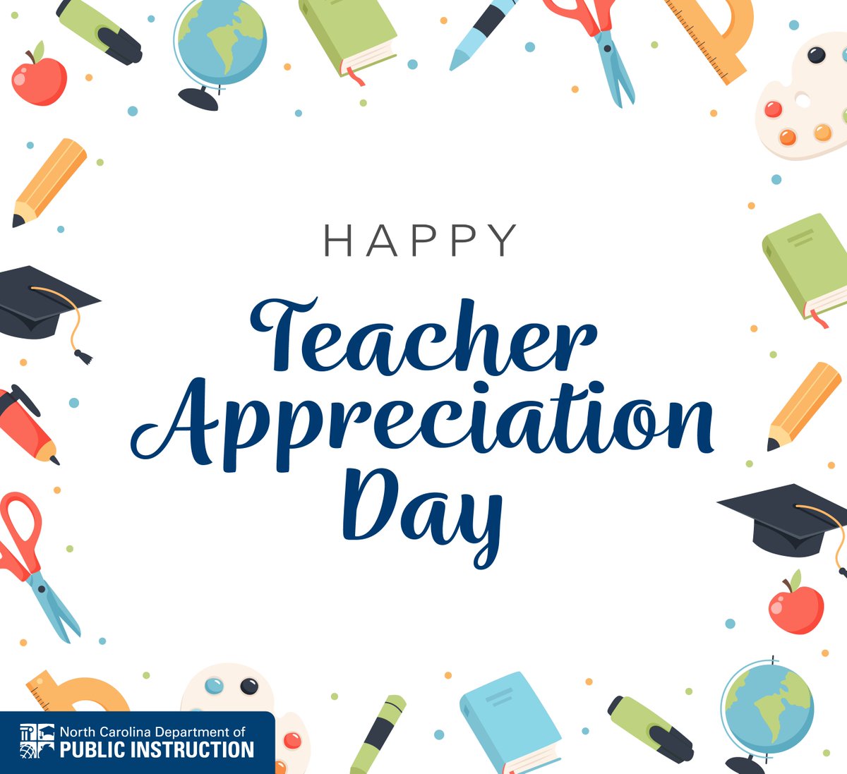 ncpublicschools's tweet photo. On this Teacher Appreciation Day, we thank all of the extraordinary North Carolina teachers for the work they do in making a positive difference in the lives of their students!
#TeacherAppreciationDay #ThankATeacher https://t.co/yjbMKDmItn