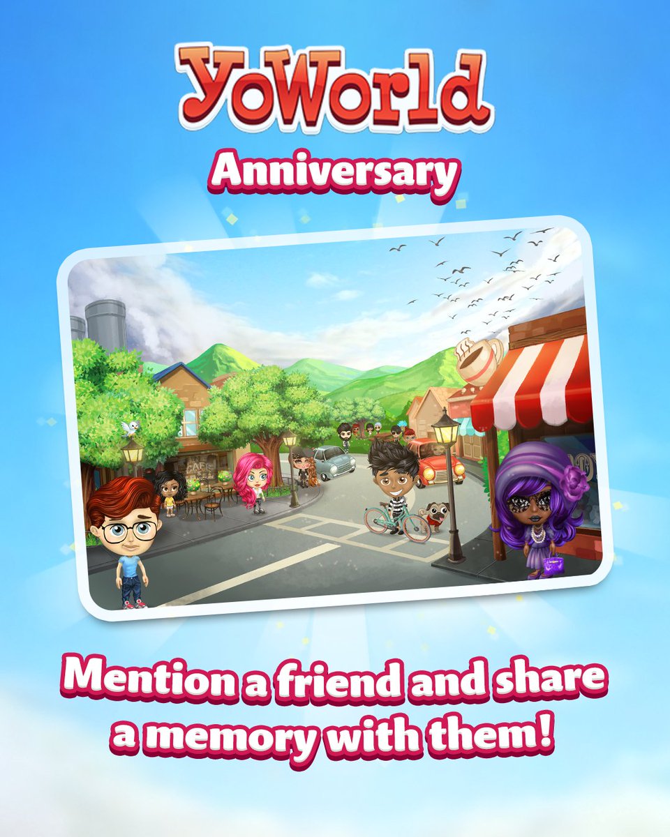 YoWorldGame's tweet photo. Hey YoFans!

Interested in winning an exclusive hair? 

1️⃣ Like &amp; Retweet
2️⃣ Mention a friend in a reply 
3️⃣ Share a YoWorld memory you have with them
4️⃣ Use the hastag #YoWorldAnnivsersary 

We will pick 10 winners to receive an exclusive hair for themselves and one to share. https://t.co/YwhirG3wqk
