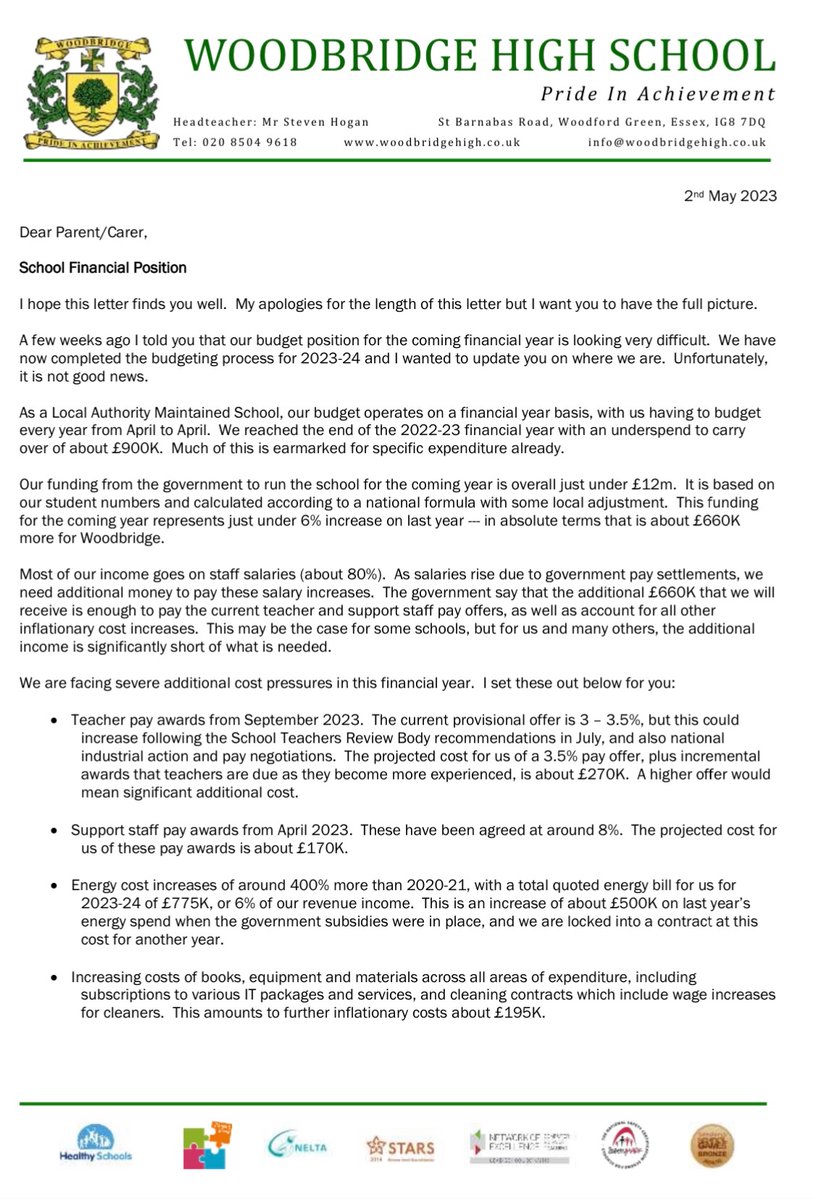 _______gt______'s tweet photo. Here is the deeply worrying state of education laid bare by a headteacher in a desperate letter to parents.

Young people, families, professionals &amp; communities deserve better. 

Please share @NEUnion @CamEdFac @cyclingkev @MaryBoustedNEU @DanielKebedeNEU

#SaveOurSchools #GTTO https://t.co/jAaWRFgi9O