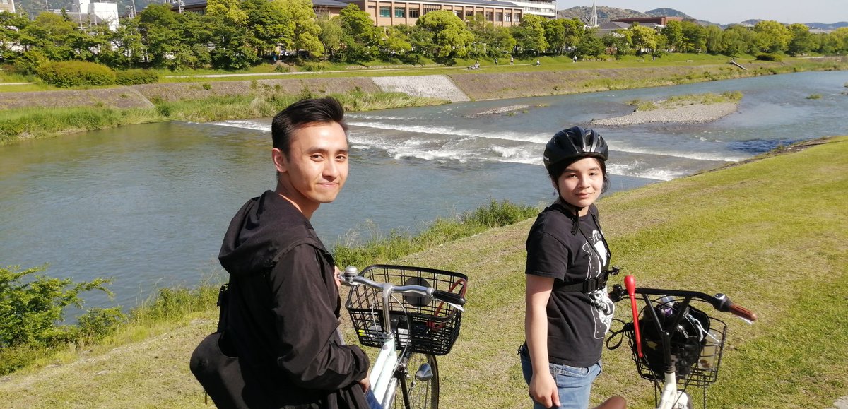 Premium_Kyoto's tweet photo. Today I did the bike tour with Timothy and Marina. This time I customized my course for the place they wanted to visit. Of course my original course might be the best, but if my guests have some places they want to go, I should do my best. Today I did it. I'm so proud! https://t.co/rxlRCo1Iq0