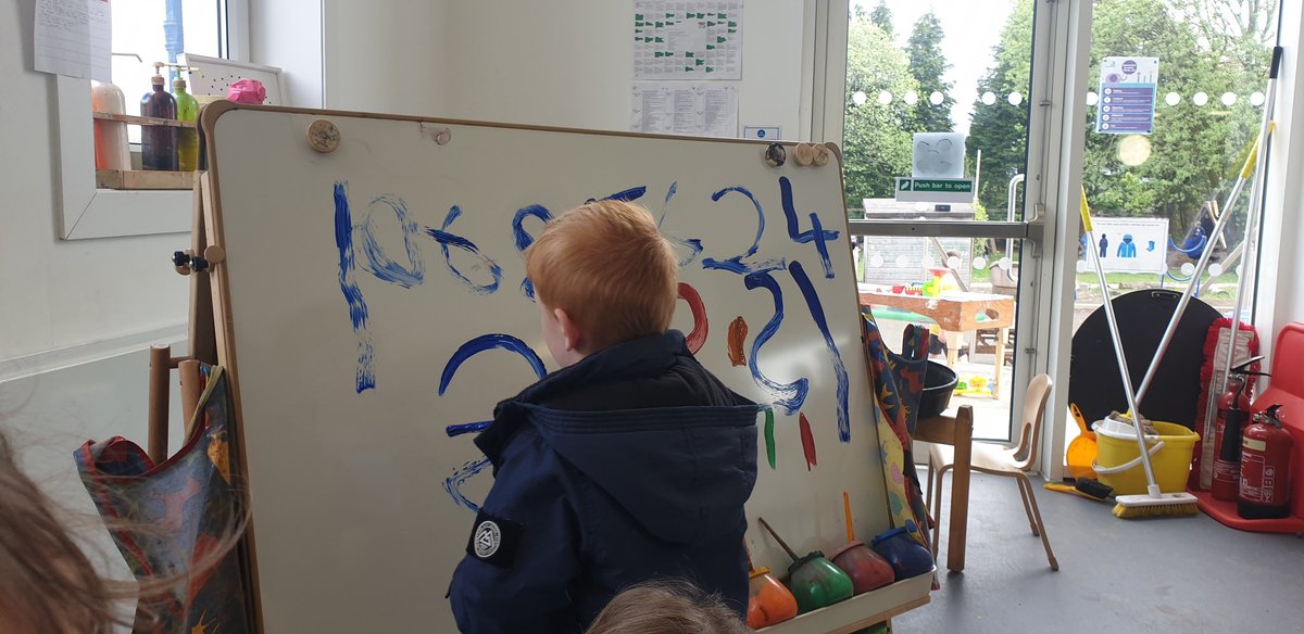 nurserydennyps's tweet photo. "Whats 1+77?" "G its 8"said C
- G enjoys writing numbers so a few of his friends joined in writing numbers, exploring them and making up their own number counts and trying to work out what the totals were. #numeracy #counting #mathsallaround https://t.co/mE0U7kqXQW