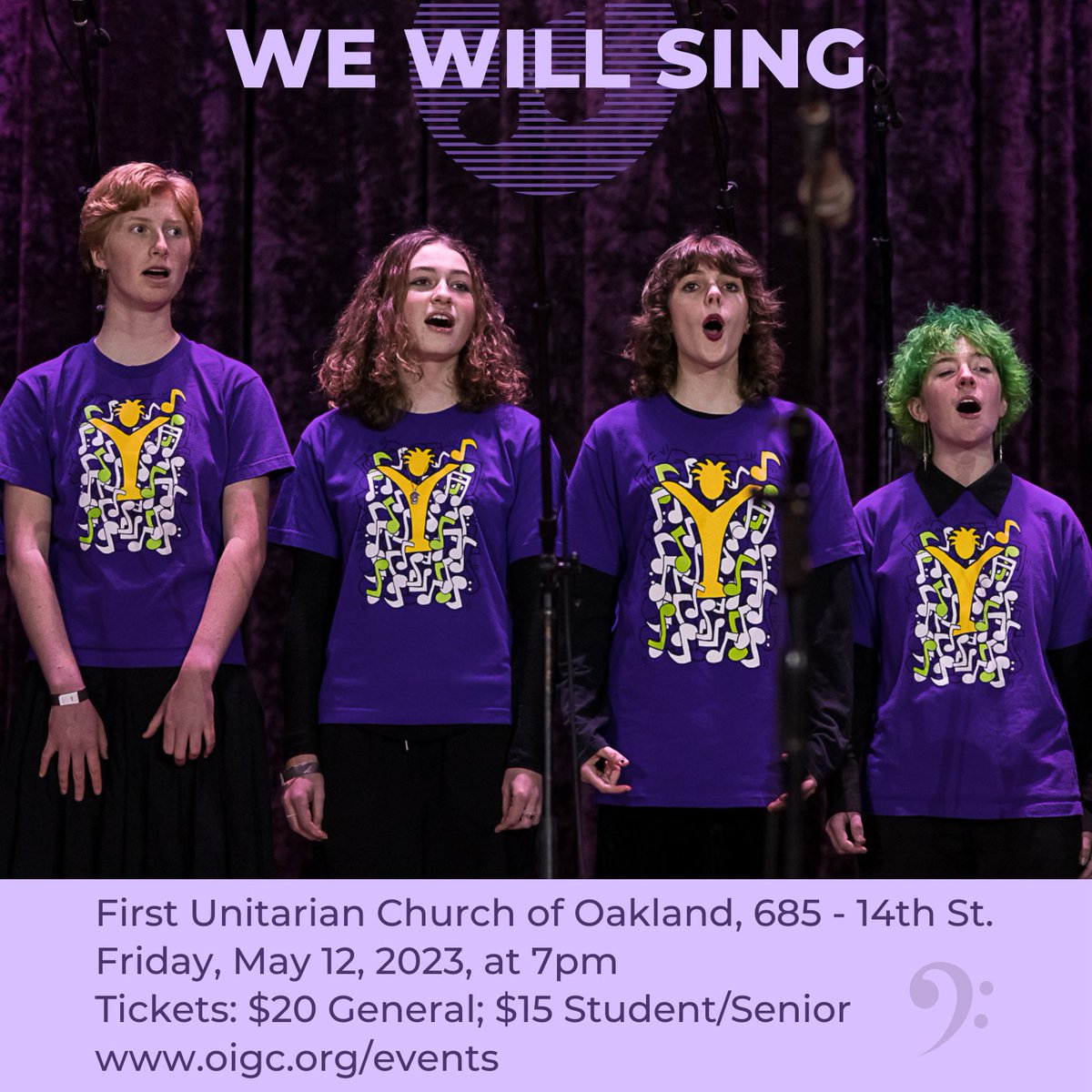 OYCforMe's tweet photo. This FRI, 5/12, the Oakland Youth Chorus presents its Spring Concert: WE WILL SING! Join us for an evening of music and support our young musicians 🎵🎉 Tix: $20 Gen; $15 St/Sr. Support the OIGC Youth Programs! https://t.co/uvKSGug8tW.
.
#OIGC37 #OYC48 #YouthChoir #SpringConcert https://t.co/gRffwxqsnC