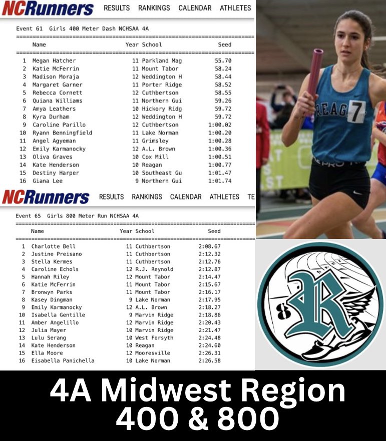 EastDistance's tweet photo. Congratulations to SO Kate Henderson for Qualifying for Regionals in the 400 and 800! https://t.co/wi4kYqHq6u