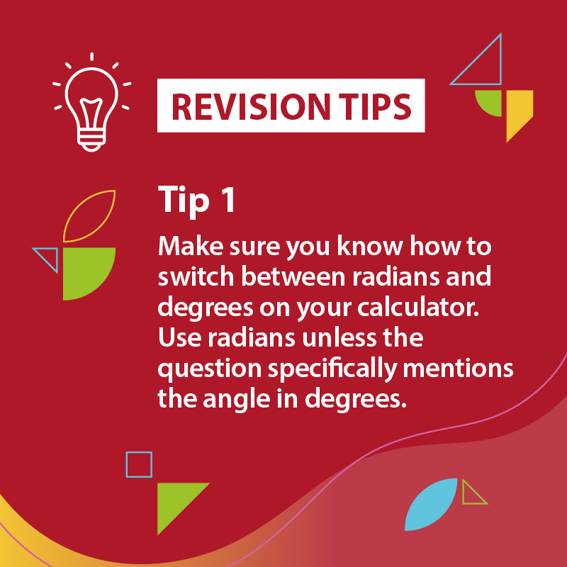OCR_Maths's tweet photo. Remember that all AS Maths papers just use degrees.
For #ALevel #Maths revision, try investigating the trig functions in Q3 H230/01 2018 within domains defined in radians.
https://t.co/Q2ggVC8xKK
#OCRrevisiontips #MathsA #H240 #MathsBMEI #H640 https://t.co/CBq7oIf9qQ