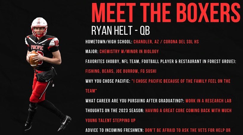 Boxer_Football's tweet photo. Meet the Boxers💯🔥

#10 Ryan Helt

To Boxer Nation: Get Ready for Some Fun!!! 

#1WAY #BoxerOhana https://t.co/q3vnLRCvI0