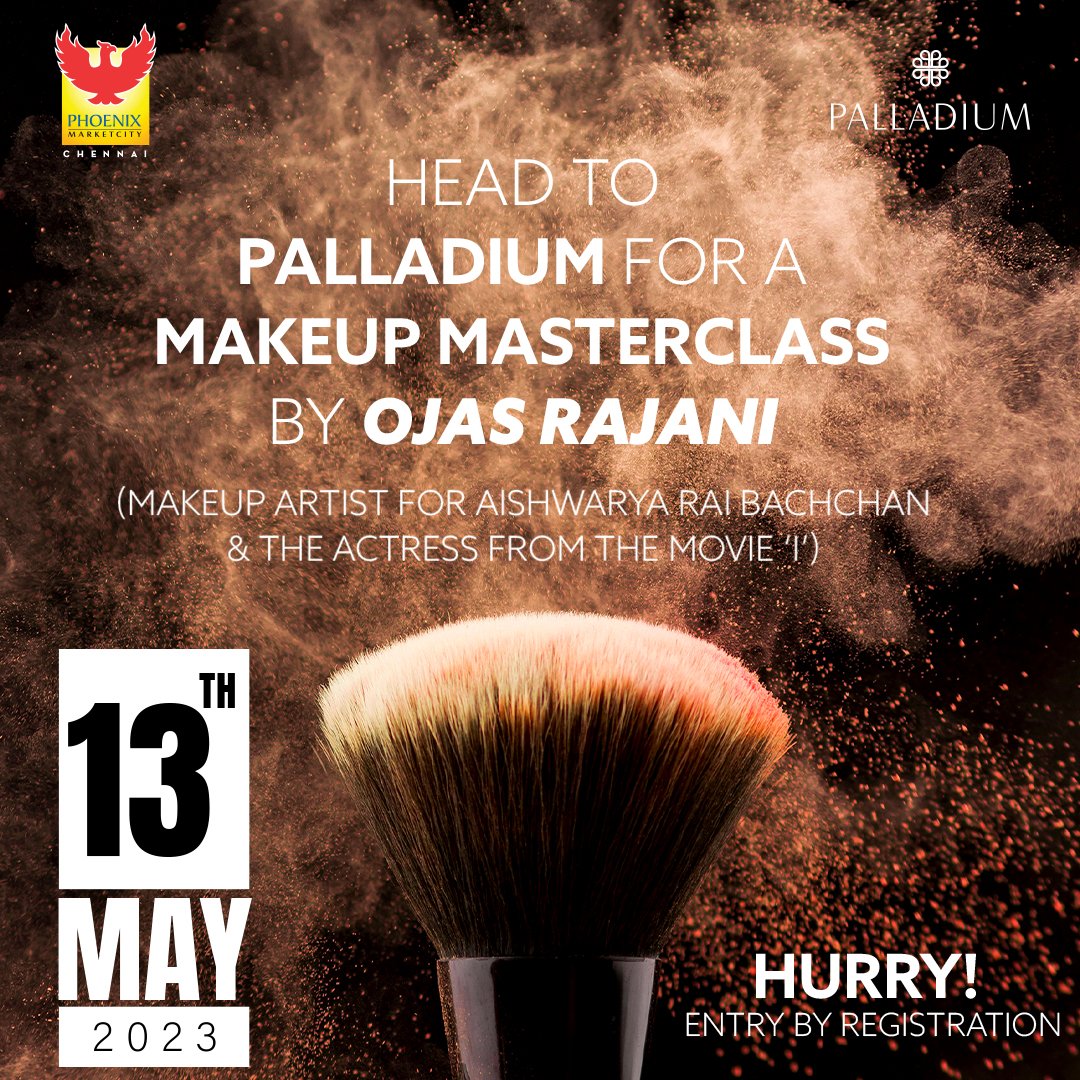 Registrations are STILL OPEN for the Makeup Masterclass by Ojas Rajani, one of the leading celebrity make-up artists in the industry!
Register Now: shorturl.at/tvKLO
#makeup #ojasrajani #beauty #products #cosmetics #masterclass #phoenix #palladium #palladiumchennai #chennai