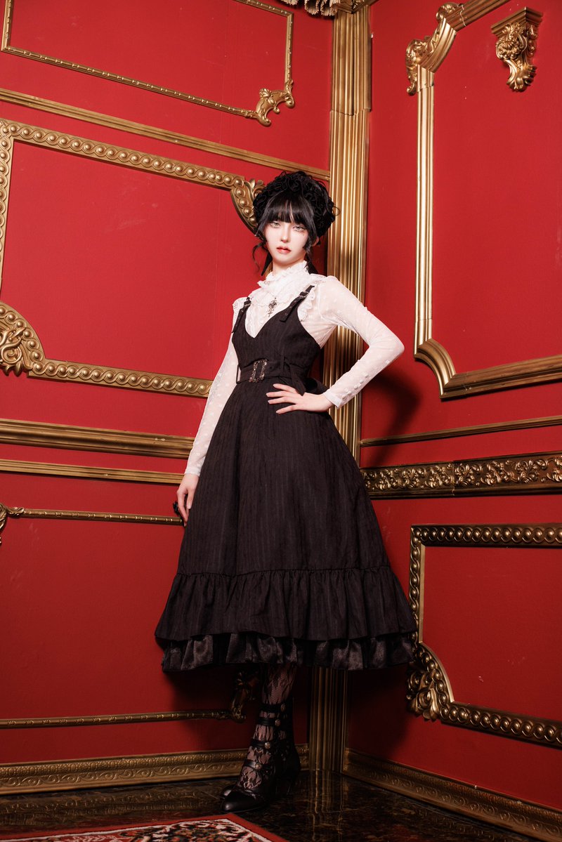 商品詳細ページ 星箱works オースティン ストライプ柄 レースフリル