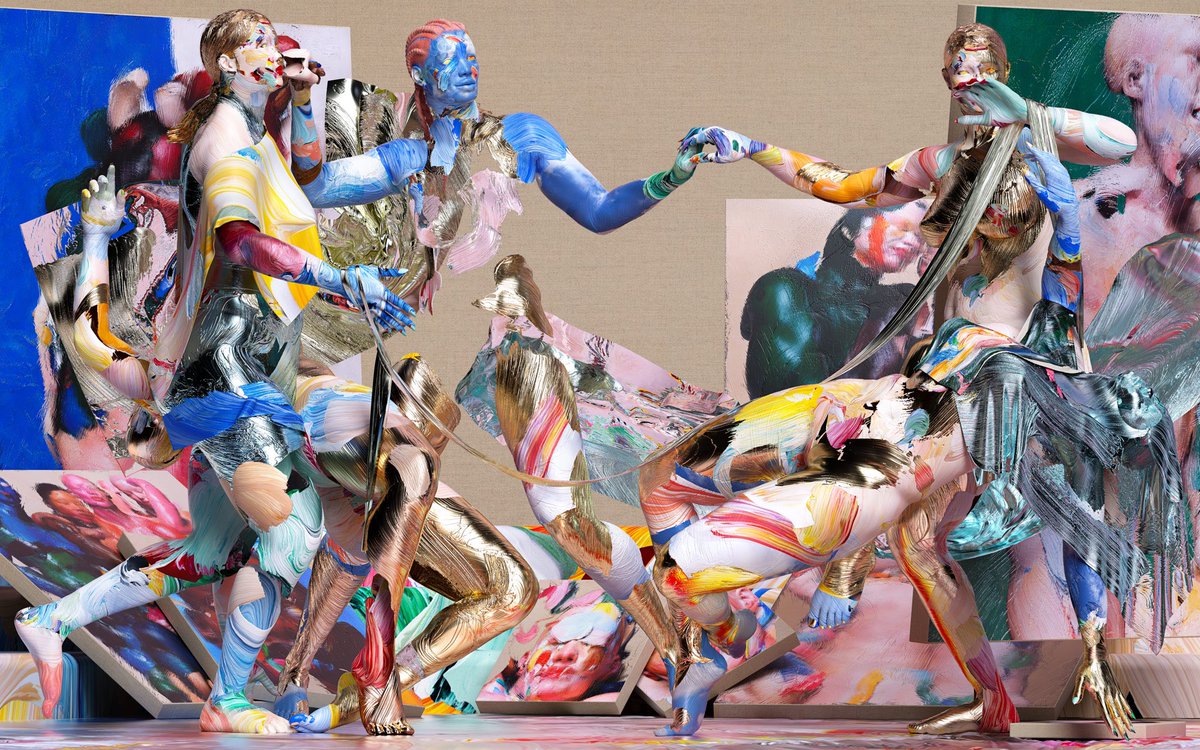 ArtMatthewStone's tweet photo. Human in the Loop - 230cm x 300cm - Digital print &amp; acrylic gel on linen - 2023 https://t.co/kF1T8TcEvw