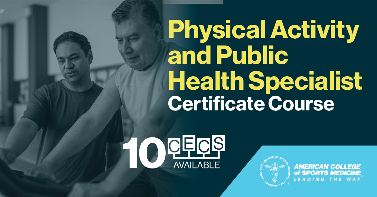 ACSMNews: New online course: Take a deep dive into the principles of physical activity &amp; public health, including the relationship between PA &amp; chronic disease, strategies for promoting PA at the population level, and the latest research on PA interventi…