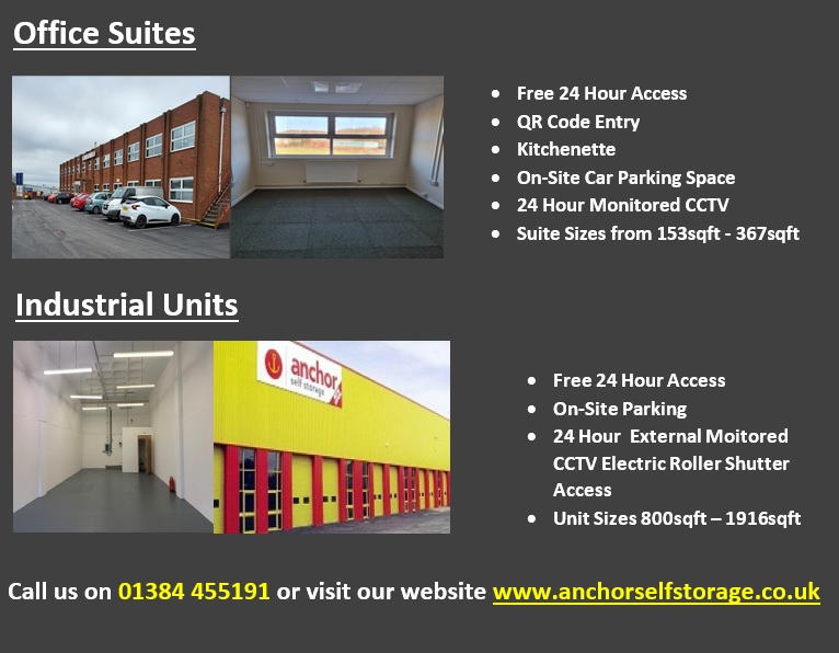 DudleyStorage's tweet photo. Did you know as well as offering self storage, our site also offers industrial units and office spaces on flexible lease terms. We currently have some of these available please enquire in store for further details.
#industrialunits #officespace #free24houraccess https://t.co/ZAl4oyZ0Di