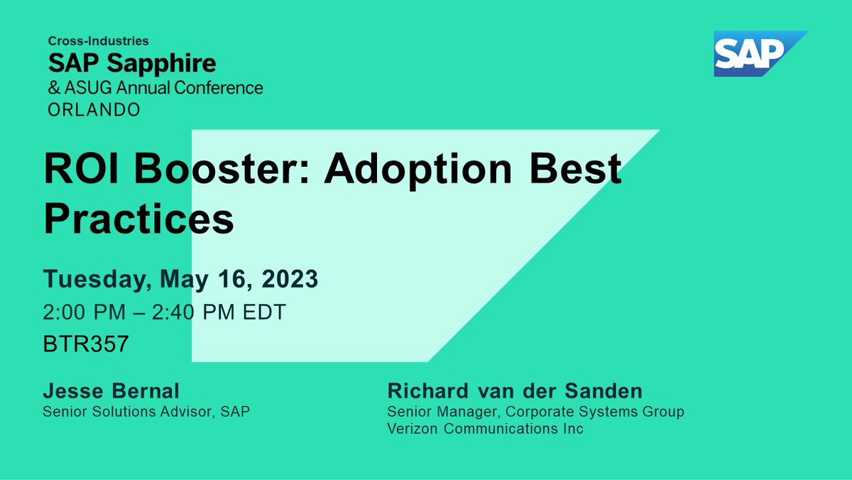 WMuntzen's tweet image. Maximize value from SAP software and talent at #SAPSapphire! Build digital skills, drive adoption and outcomes with #SAPLearningHub and SAP Enable Now to fuel workforce transformation and your competitive strategy. 
imsap.co/6010OjX5y