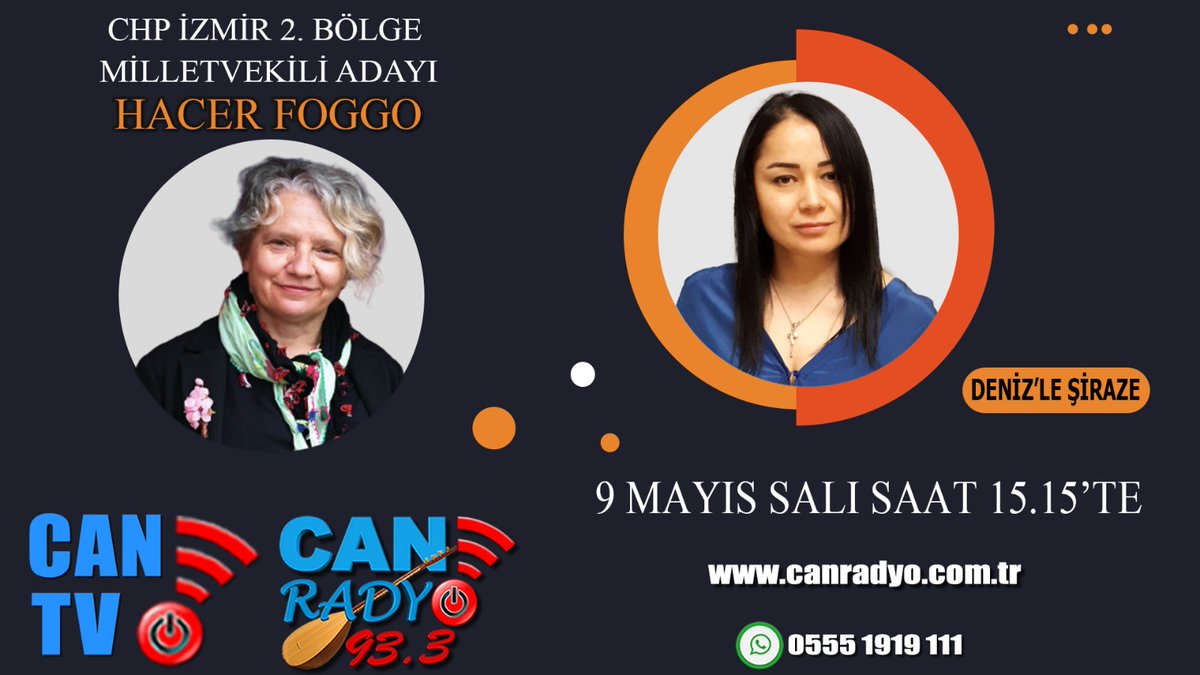 Can Radyo ve Can Tv ortak yayınında buluşalım..
<a href="/hacerfoggo/">Hacer Foggo</a> <a href="/KafalDeniz/">deniz</a> #CHP