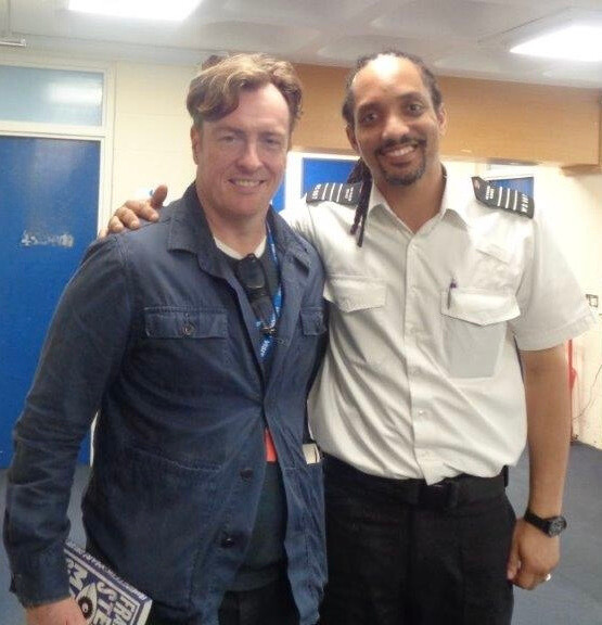 Great @PRG_UK meeting at @HMPWScrubs talking about Frankenstein- birth, nature, love and weather...and with a very special guest, huge thanks to @TobyStephensInV @tobysnews.
