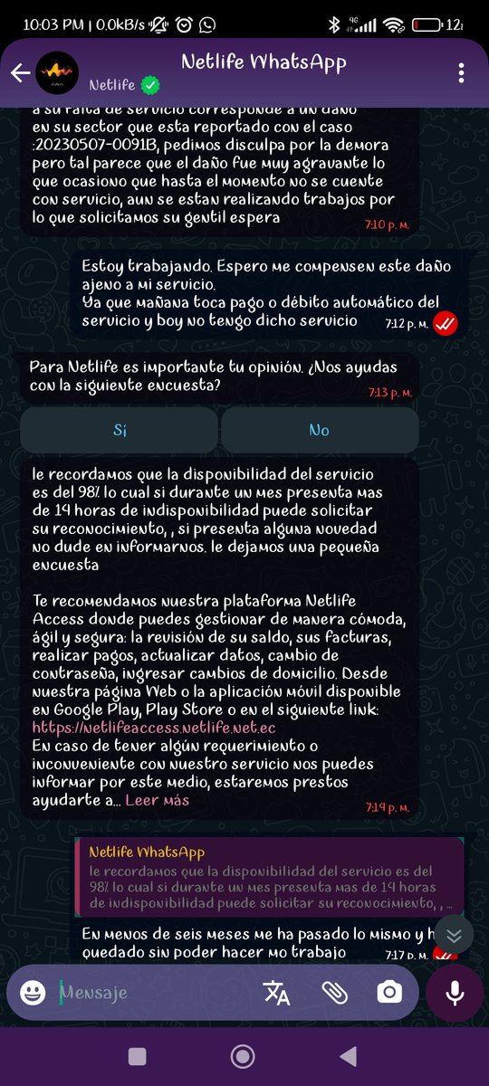 Genius_593's tweet photo. @NetlifeEcuador Para que luego de cinco horas me tengan con el mismo cuento ! https://t.co/LgoLU5ni7O