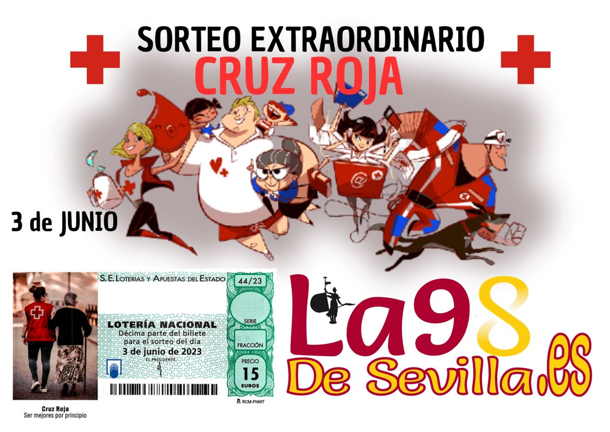 la98desevilla's tweet photo. Colabora con la Cruz Roja.
https://t.co/oW9Z1ljWUa
#suerte #loteria #CruzRoja #cruzroja https://t.co/2r3l4TuEsw