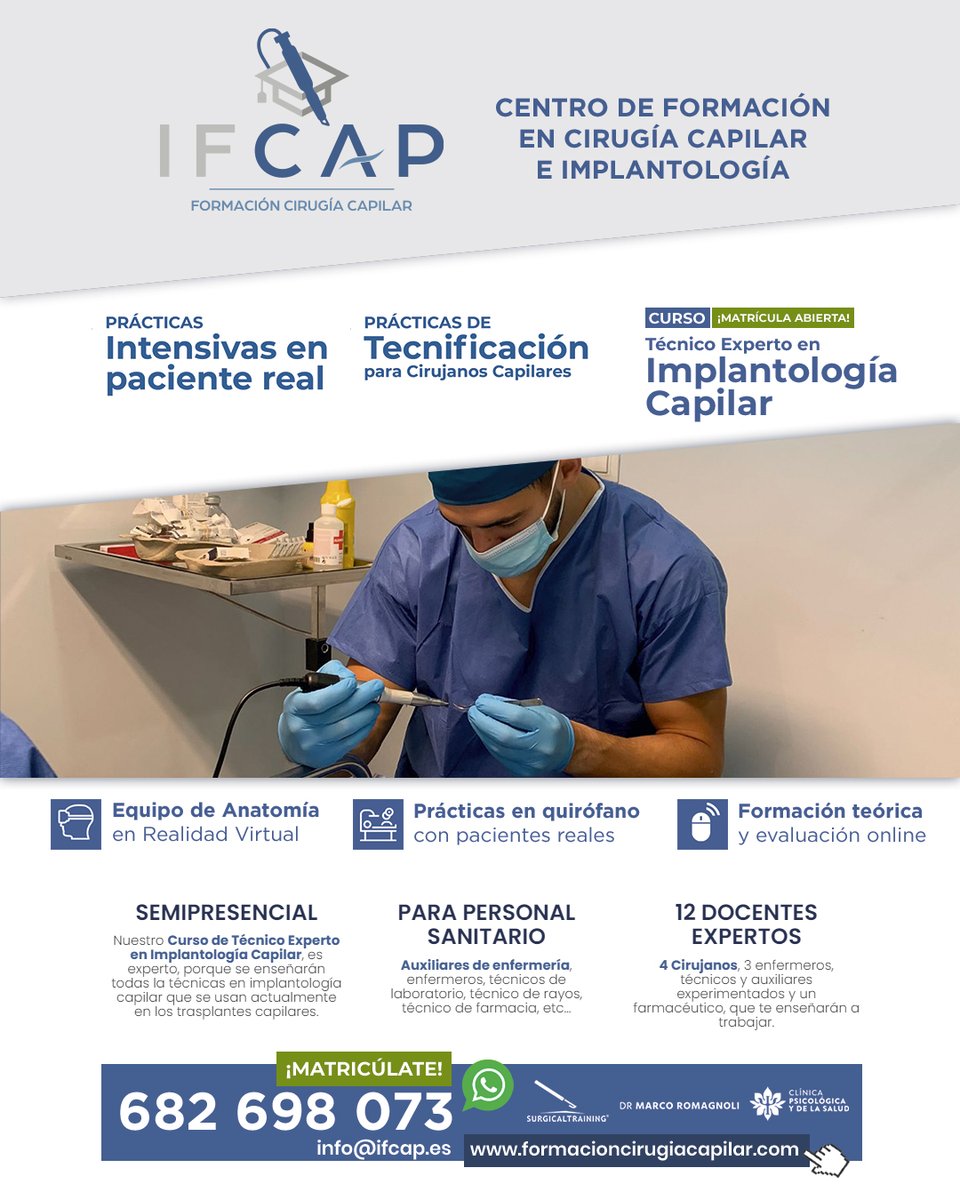 ifcapformacion's tweet photo. IFCAP® es un centro de formación destinado exclusivamente para y por el personal sanitario. Nuestro objetivo es formar personal capacitado en el ámbito capilar, dotando a los alumnos de la formación teórica y práctica necesaria en dicho campo. https://t.co/tVqzGs9TJR https://t.co/SeOX6QGuM5