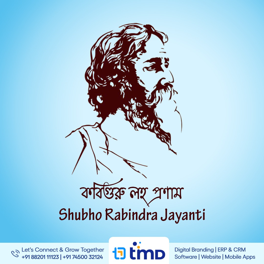 TimDAgency's tweet photo. Let's remember his contributions and be inspired by his teachings to make the world a better place. Happy Rabindra Jayanti.
#RabindraJayanti #gurudevrabindranathtagore #Tagore162 #TagoreInspiration
#TimDWishes #TimDigital #TimD https://t.co/69myMqmkKN