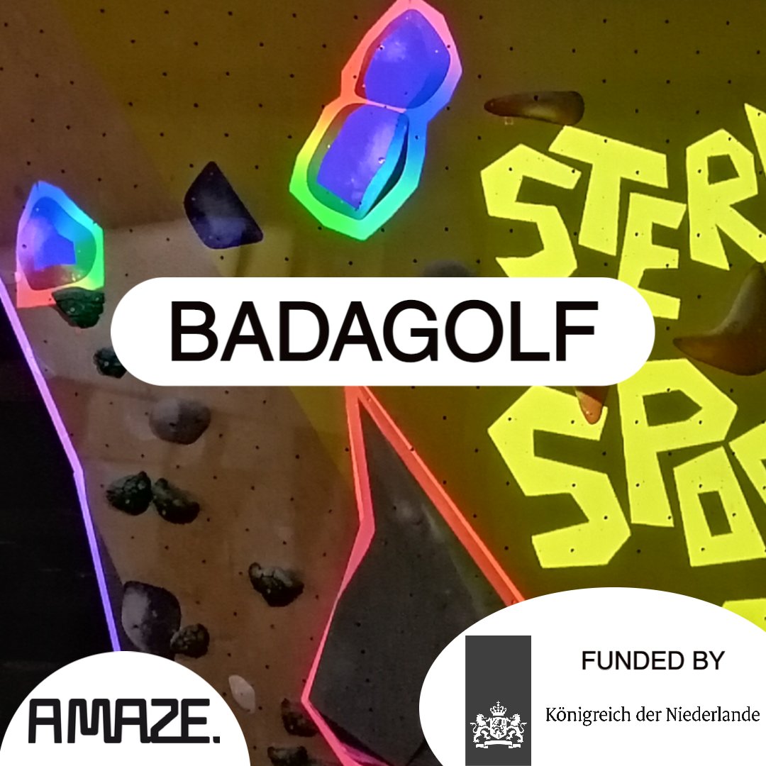 A MAZE. (@amazefest) on Twitter photo Play the latest BADABEAM game at A MAZE.: BADAGOLF! Created by <a href="/ogkatpatat/">KATPATAT ππ</a> and funded by the Embassy of the Kingdom of the Netherlands.
You can play Badagolf every evening of the festival at 21:00 CEST at Panke Culture!
More info: 2023.amaze-berlin.de/schedule/ Play the latest BADABEAM game at A MAZE.: BADAGOLF! Created by <a href="/ogkatpatat/">KATPATAT ππ</a> and funded by the Embassy of the Kingdom of the Netherlands.
You can play Badagolf every evening of the festival at 21:00 CEST at Panke Culture!
More info: 2023.amaze-berlin.de/schedule/