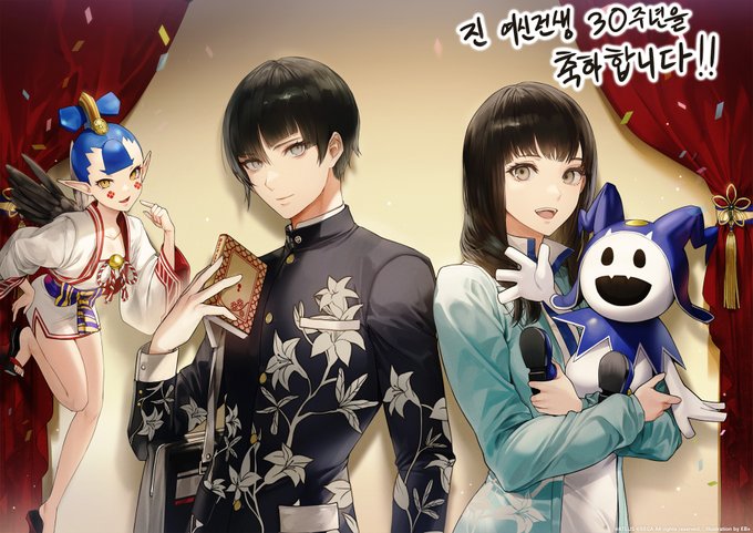 진여신전생 30주년을 기념하여 축전 일러스트를 작업하였습니다!
평소에 그려보고싶었던 악마들을 그릴 수 있어서 즐거웠습니다:)
이와 관련해 아틀라스코리아 페이스북에서 일러스트액자를 증정하는