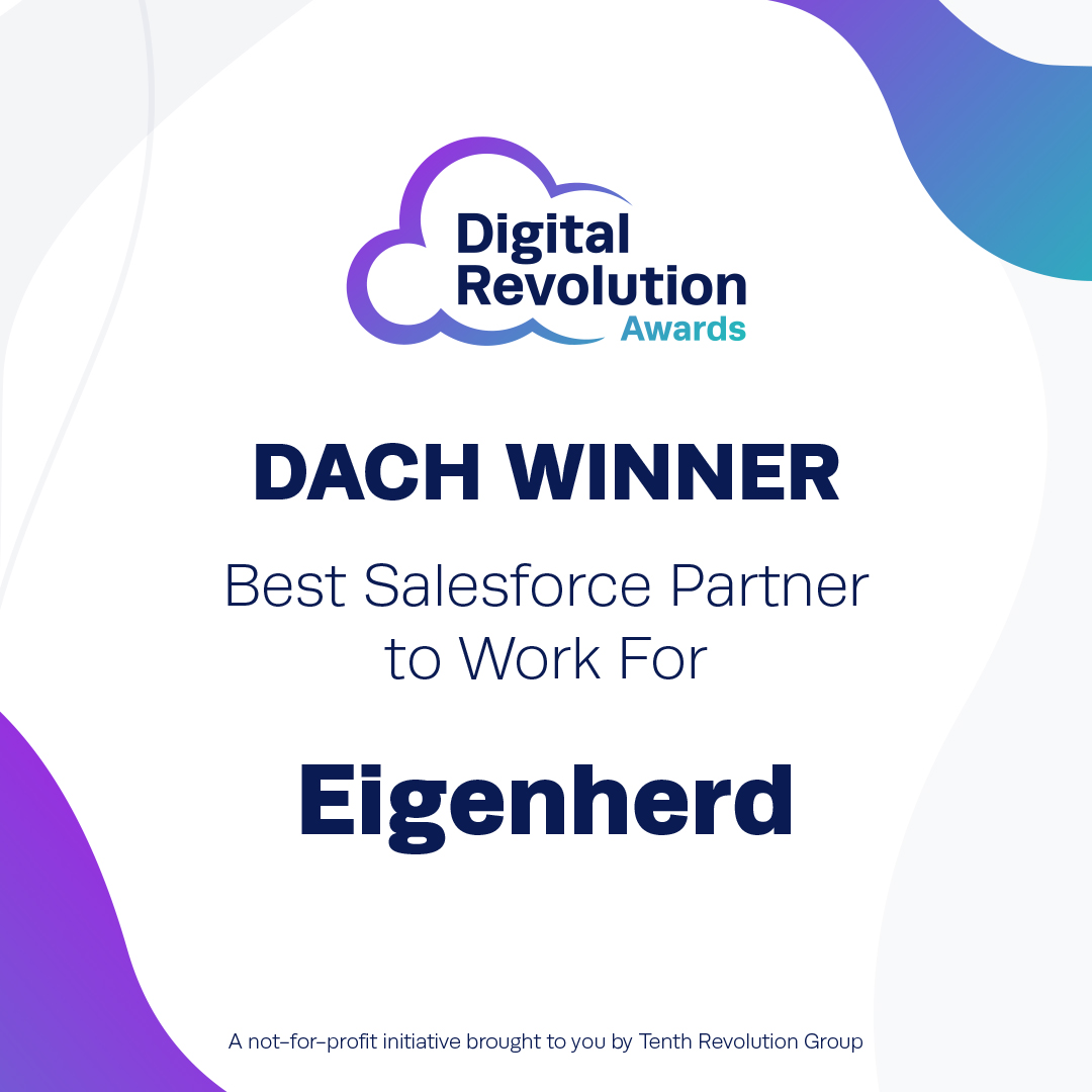 We're thrilled to announce the winners of the highly anticipated vendor partner awards. Join us in celebrating their amazing achievements and hard work.

🏆 Best Salesforce Partner to Work For - <a href="/eigenherd/">Eigenherd GmbH</a> 

#DigitalRevAwards2023