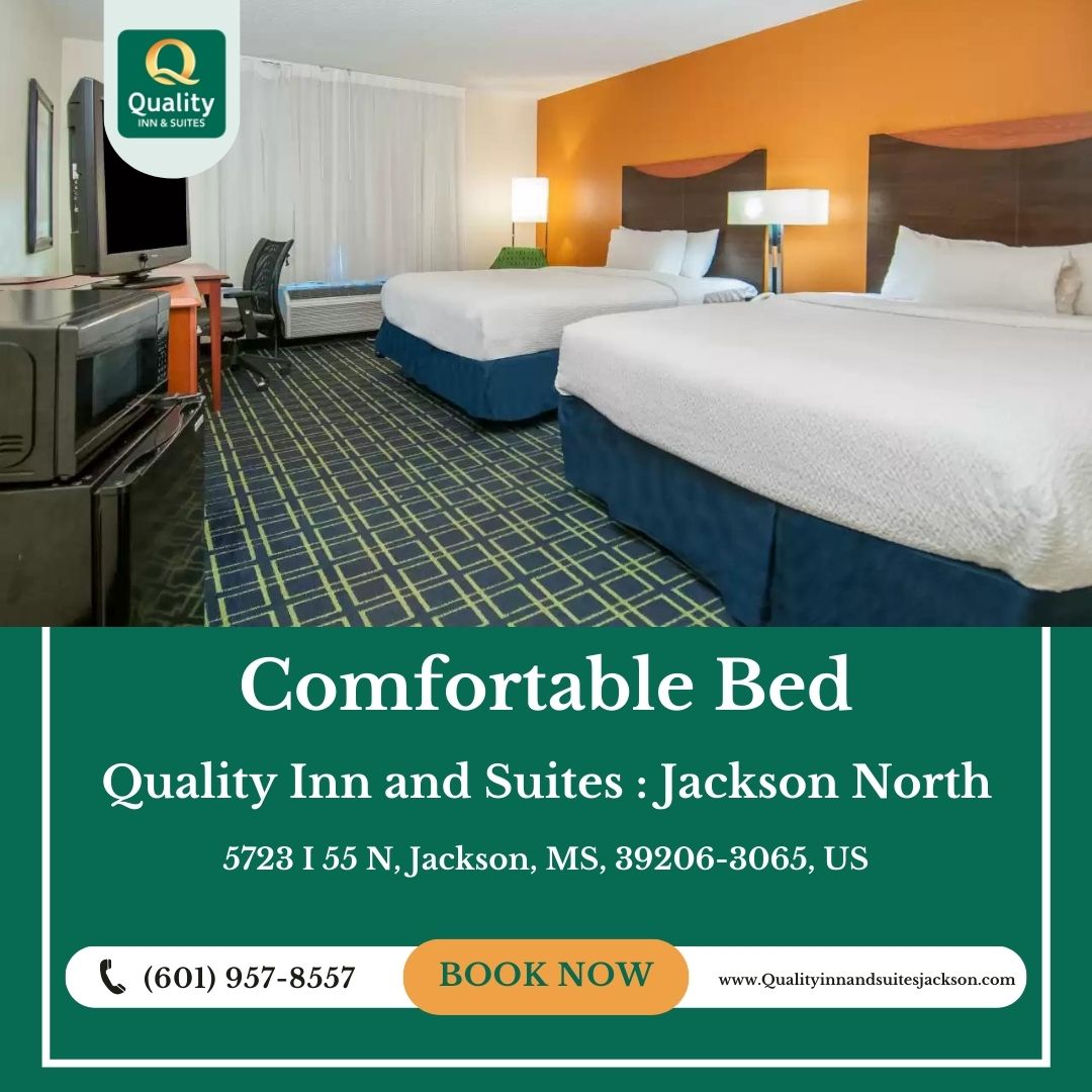 At Quality Inn and Suites Jackson North, we understand the importance of a good night's sleep. That's why our rooms are designed to provide maximum comfort and relaxation.
Call (601) 957-8557
Qualityinnandsuitesjackson.com

#QualityInnJacksonNorth #ComfortableStay #RelaxAndUnwind