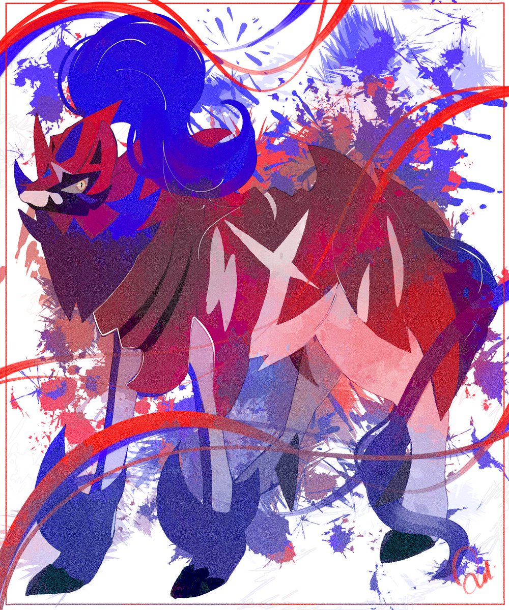 ポケモン「図鑑No.0889 ザマゼンタ れきせんのゆうしゃ #LKのポケモンずかん」|Loki（ロキ）のイラスト