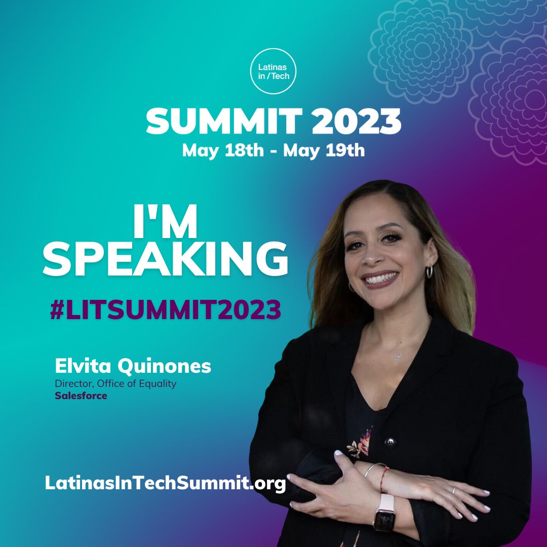 ElvitaQuinones's tweet photo. I’m excited to share that I will be speaking at #LiTSummit2023.
So excited to share the stage with many other influential voices and diverse group leaders.
Learn more 👉🏽 https://t.co/XYFK2bhGys
Hope to see you there!
#LatinasInTechSummit #LatinasInTech #DiversityInTech https://t.co/Ern0OsL03r