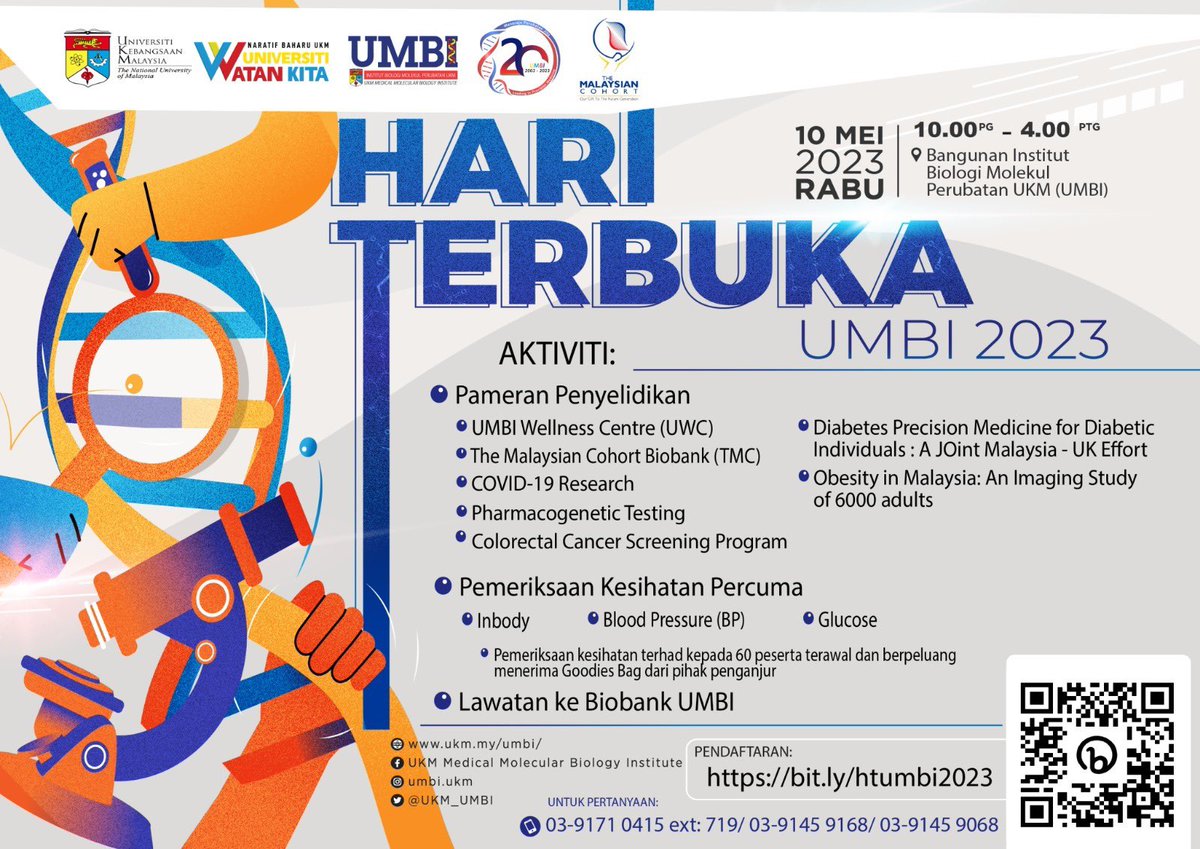 Come and meet us tomorrow. UMBI <a href="/ukm_my/">UKM (Malaysia)</a> Open Day! Let’s experience how scientists work. #umbi #ukm