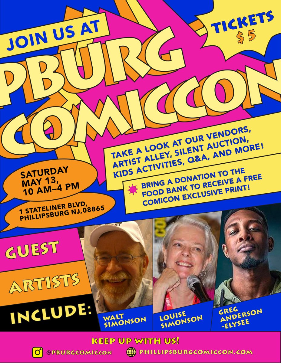DONT FORGET, PBURG COMICCON IS THIS SATURDAY, MAY 13!  DOORS OPEN @ 10 AM.