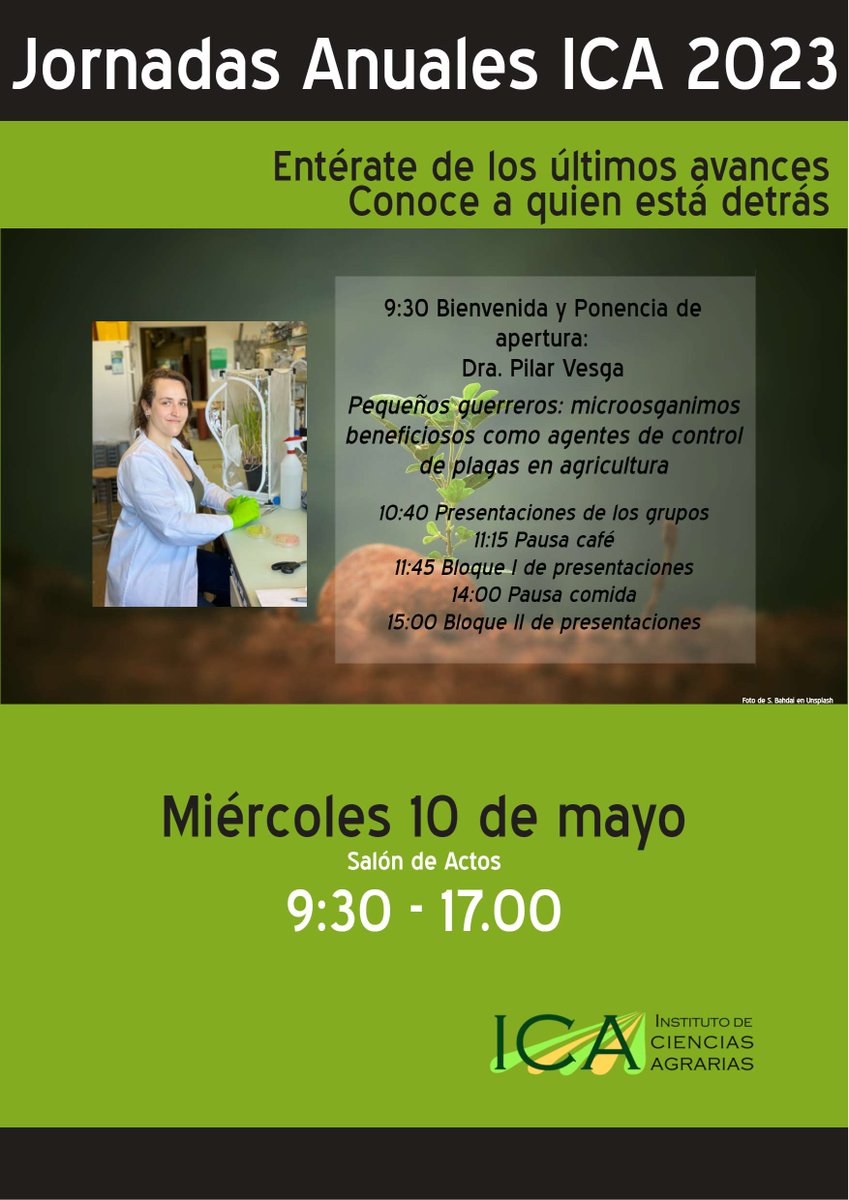 Es #EuropeDay! y seguimos con la #difusión del <a href="/Waste4G/">Waste4Green</a>: mañana <a href="/Bioplaguicidas/">Grupo Bioblaguicidas ICA-CSIC</a> <a href="/CSIC/">CSIC</a> en las jornadas Anuales 2023 del #Instituto Ciencias Agrarias
#compartir #conocimiento
<a href="/CTAEX_CIT/">CTAEX</a> <a href="/ava_asaja/">Associació Valenciana d'Agricultors</a> #FRUTUGA @idainature <a href="/SaludISCIII/">Instituto de Salud Carlos III (ISCIII)</a>
<a href="/LIFEprogramme/">LIFE Programme</a> <a href="/cinea_eu/">CINEA 🇪🇺</a> <a href="/EU_Commission/">European Commission</a>