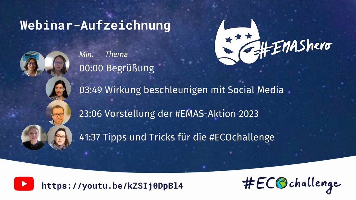 Werde #EMAShero bei der #ECOchallenge vom 30.5. bis 9.6.2023! In unserer Webinaraufzeichnung erfährst Du wie, und erhältst Tipps von Social Media Expert:innen für einen starken Auftritt: youtu.be/kZSIj0DpBl4
✅Jetzt auch mit deutschen Untertiteln | siehe ⚙ Videoeinstellungen