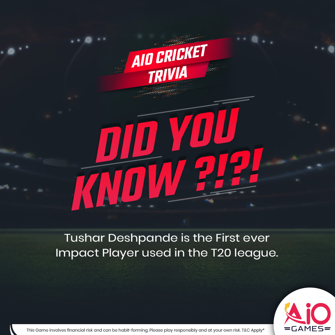 Here's this week’s cricket funfact #TuesdayTrivia

Play Fantasy cricket on @games_aio 

#AIOCricketTrivia #AIOGames #fantasygames #skillbasedgames #dailyfantasy #gamingworld #fantasygaming #fantasyfever #winmoney #winmoneyonline #realmoney 
…
*T&C apply